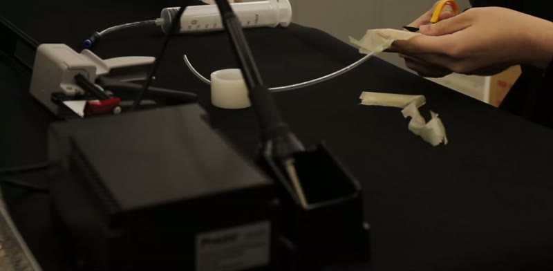 Trimming the excess latex film